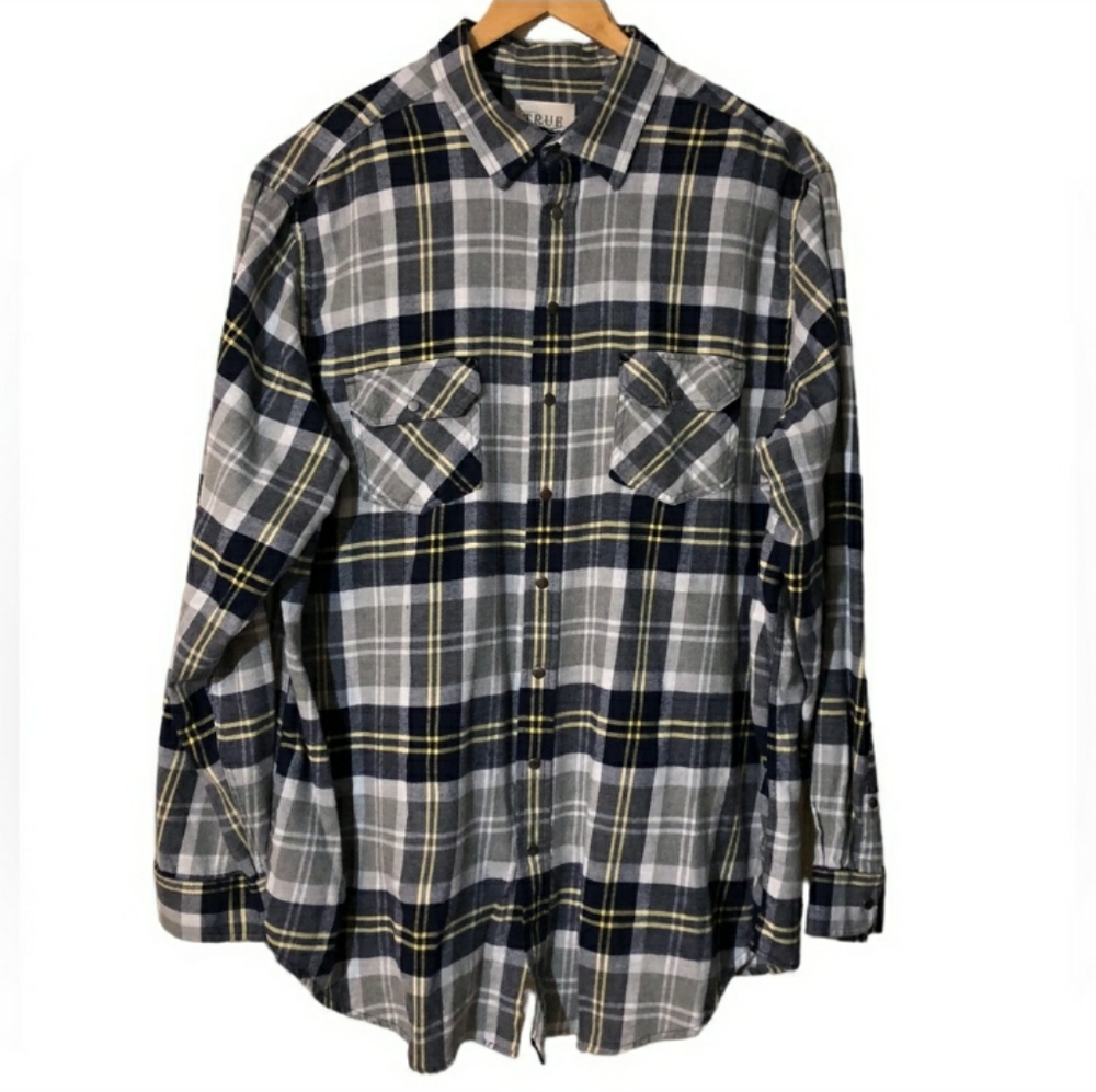 TRUE NATION by DXL Snap Front Flannel Shirt NWOT!